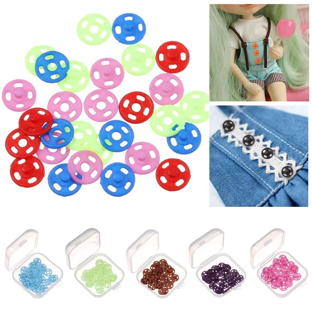 15Pcs Newest 7mm Mini Ultra-small Diy Dolls Girls Toys Small Buckle Pattern Belt Buttons Snap Fastener Concealed Buckle