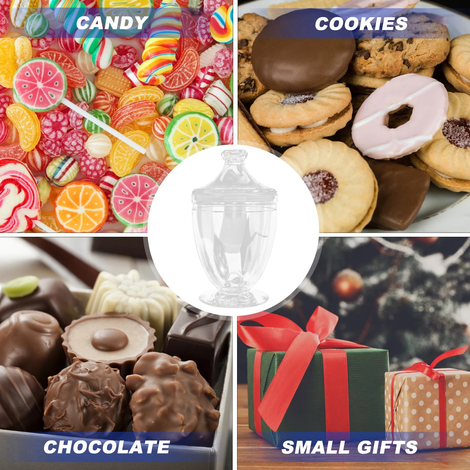 

Candy Bowl Containers Clear Gift Boxes Storage Jars Sweets Holder Decorative Candy Containers Fruit Bowls Party Favor