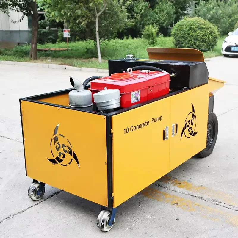 Concrete Pumping Machine Cement Pump Mini Mobile Portable Diesel Engine Concrete Delivery 30m