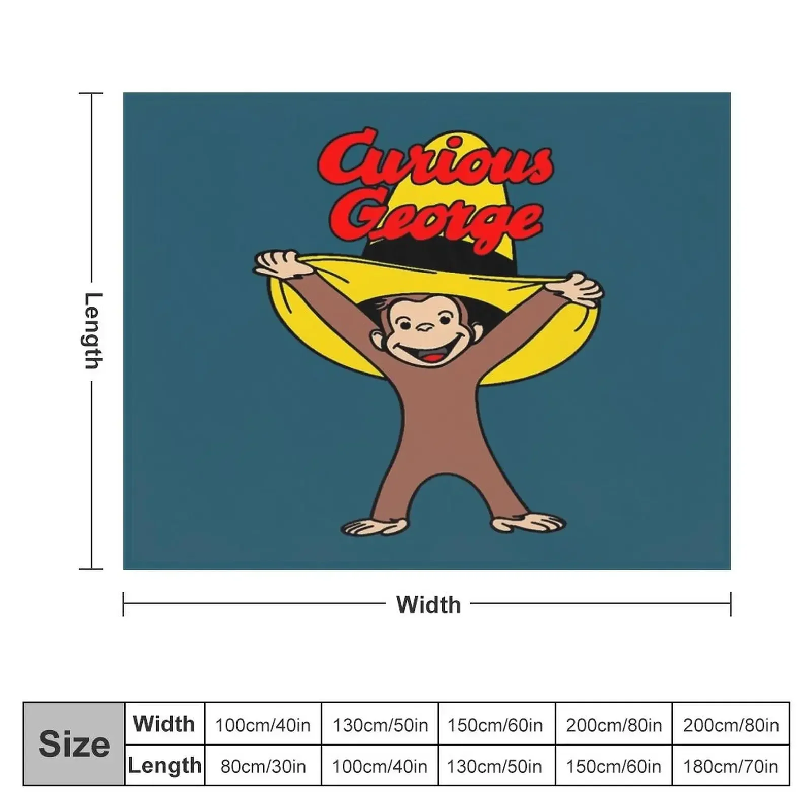 Curious George In The Yellow Hat Throw Blanket Decorative Beds Furrys Blankets