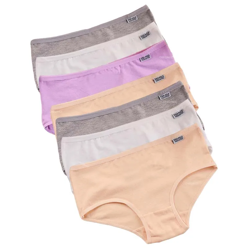 7 stks/partij Plus Size Ondergoed vrouwen Slipje Katoen Meisje Korte Sexy Lingerie Shorts Underpant Effen Panty Vrouwelijke Intieme M-4XL