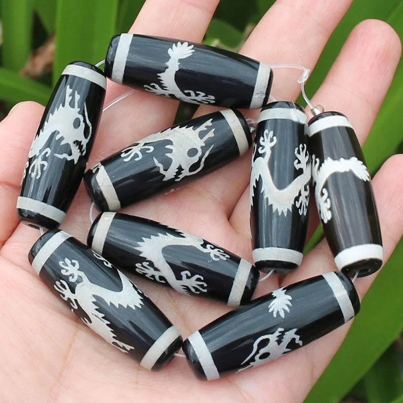 1Pcs , Around 13-15X38-40 mm Green Grey Tibet Dzi agates  Beads ,For DIYJewelry making! Mixed wholesale for all items !