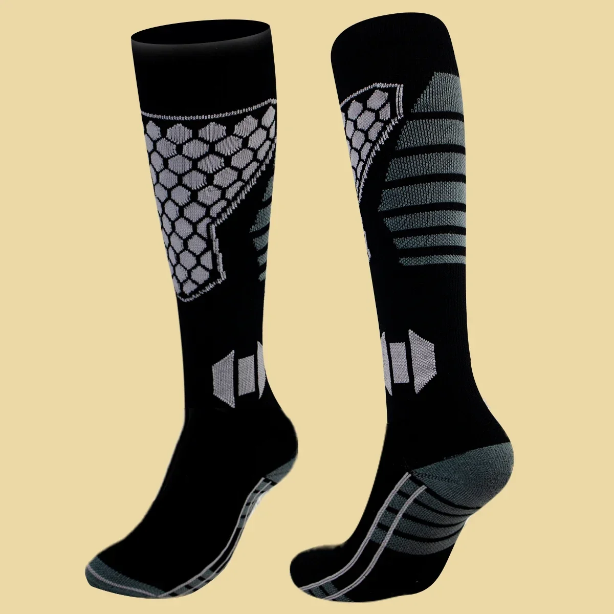 Jedna Para Ciepłych Zimowych Skarpet Narciarskich Męskich z Wełny Merino i Bawełny, Grubsze Skarpety Sportowe do Snowboardu, Jazdy na Rowerze, Piłki Nożnej, Wysoce Elastyczne Skarpety Termiczne