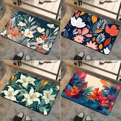 Colorful Flower Print Door Front Mat Decoration Home Bathroom Mat