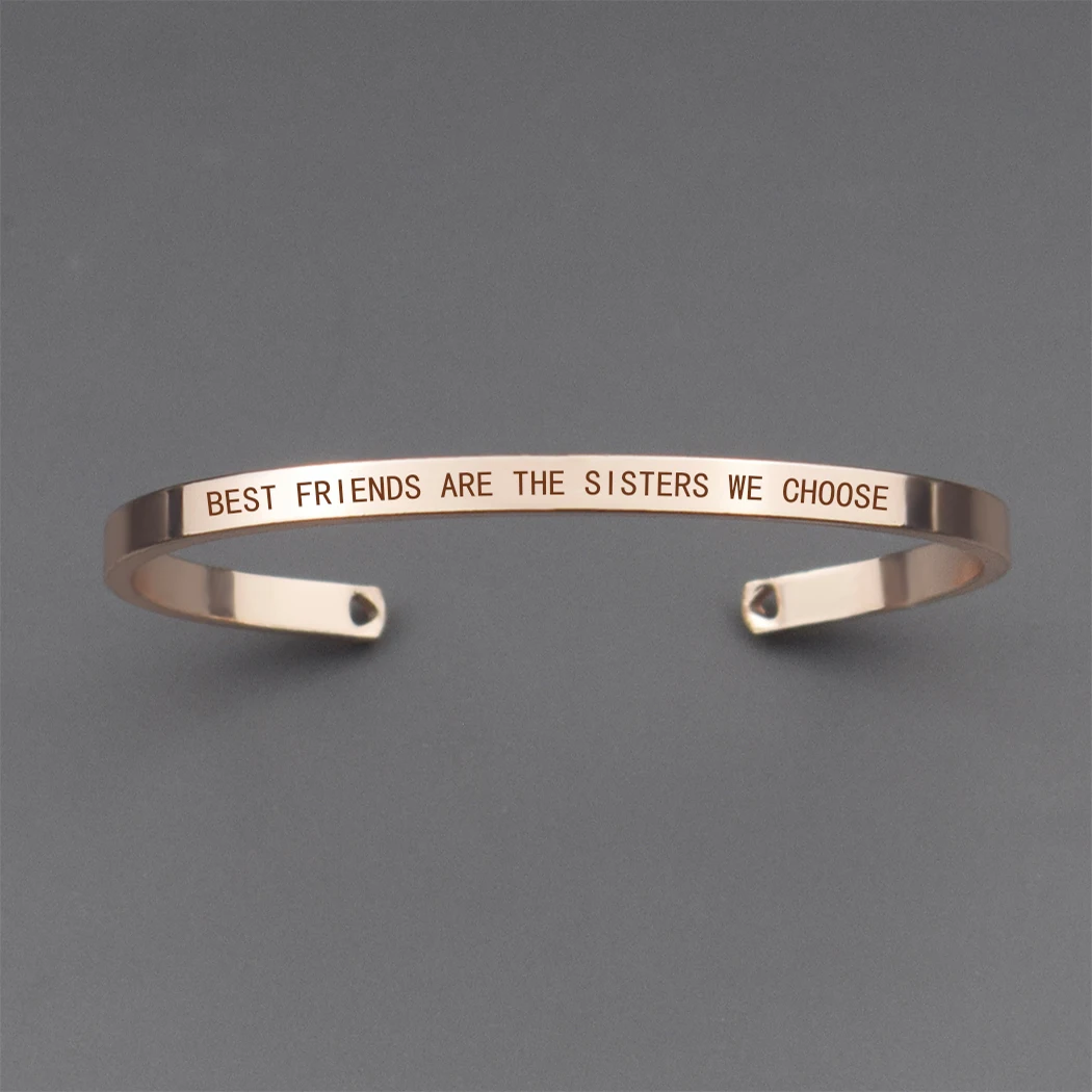 Best Friends Are The Sisters We Choose Friendship Bracelet Best Friends Cuff Bracelet Bangle Engraved Gifts for Best Friends