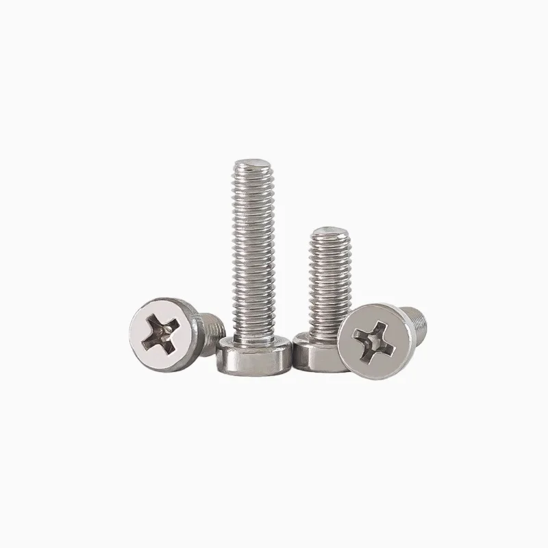 50pcs Free delivery 304 stainless steel cross recessed cylindrical head machine screw M2.5 M3 M4 M5* 5 6 8 10 12 14 16 18 20 25