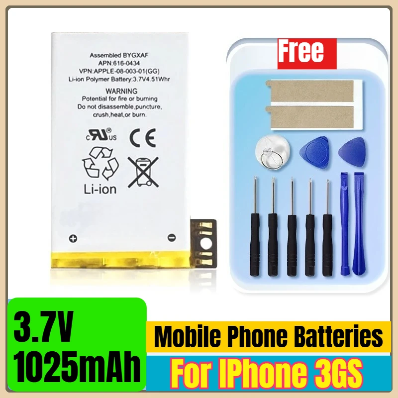 

616-0434 Mobile Phone Batteries for IPhone 3GS 3G Free Tools