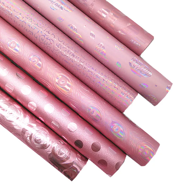 Pink Faux Leather Sheets Roses Dots Peacock Tails Butterflies Faux Leather Iridescent Leather for DIY Craft 8.2