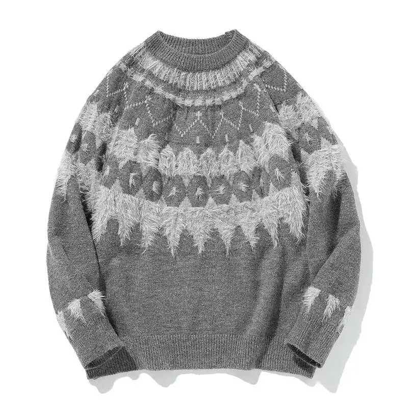 الرجعية العرقية Sle جولة Ne سترة ex عارضة فضفاض محبوك طبقة قاعدة irt نمط احتفالي اتجاه شارع العليا #1