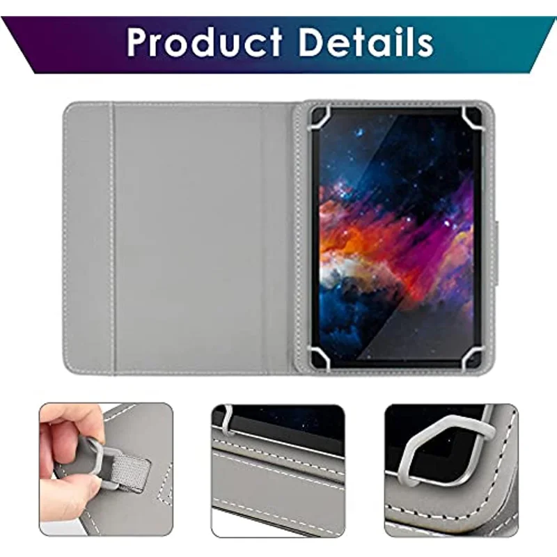 Custodia Con Supporto Per Tablet Aoyodkg H8 8 Pollici – Android 10, Cover In Similpelle, Nera