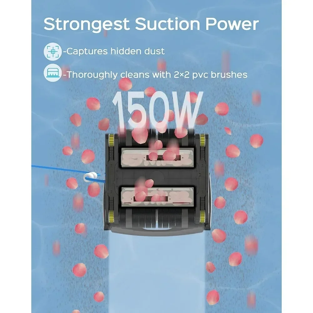 

Robotic Pool Cleaner for In-Ground & above Ground Pools up to 50ft Powerful Triple Motors Wall Climbing Function
