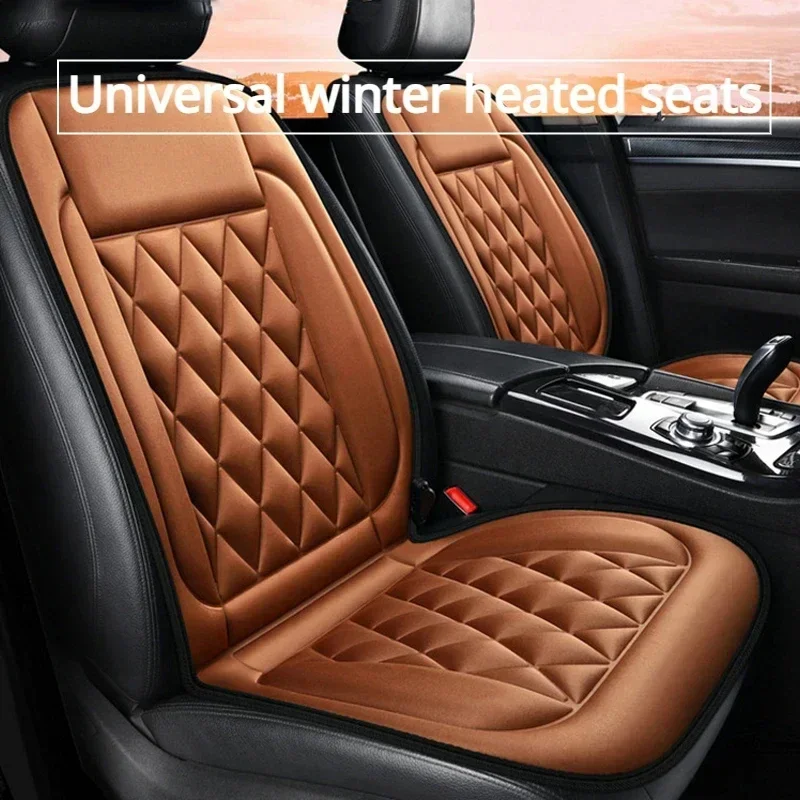 12V Heated Seat Cover Heater Warmer Winter Household Universal Car Seat Cushion Interior Accessories Flocking Cloth Fast Heating