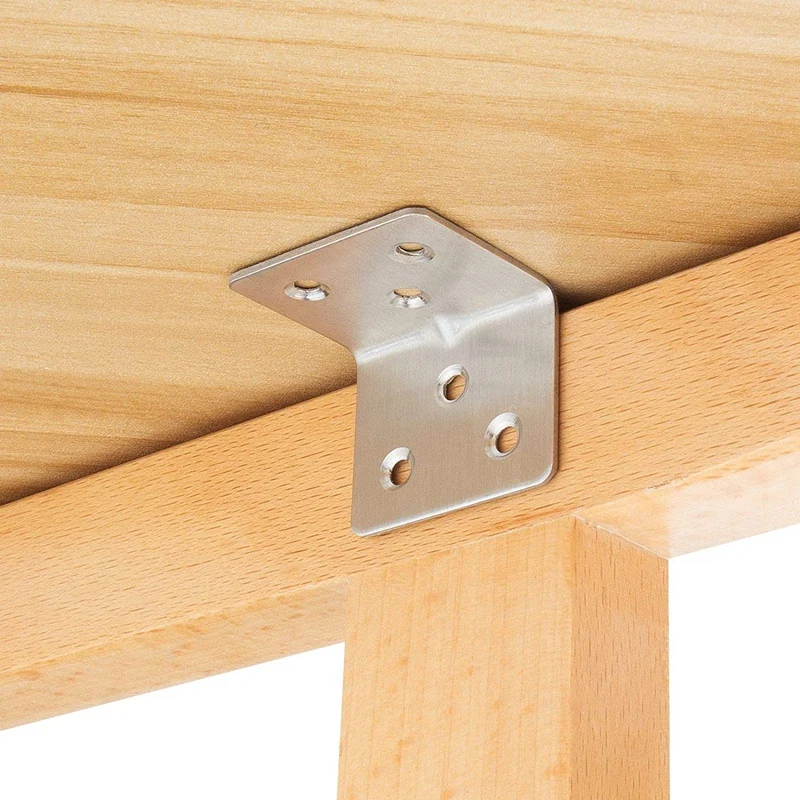 64Pcs Corner Brackets, 90 Degree Internal Angle Brackets, L-Shaped Bracket Connection Fasteners, For Wooden Furniture