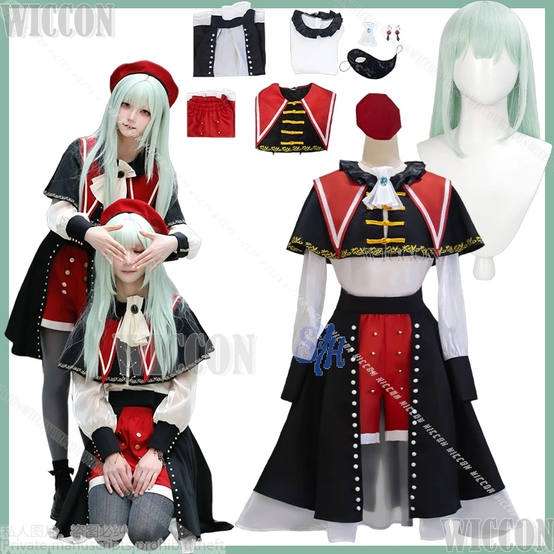 

Ave Mujica Wakaba Mutsumi Cosplay Anime BanG Dream! Goth Lolita Girls Dress Y2K Costume Mask Earring Wig Halloween Carnival Cos