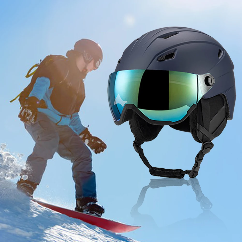 Winter Ski Helmet Snowboard Helmet with Goggles Skiing Helmet Protective EPS Foam Safety Helmet for Men Women Youth