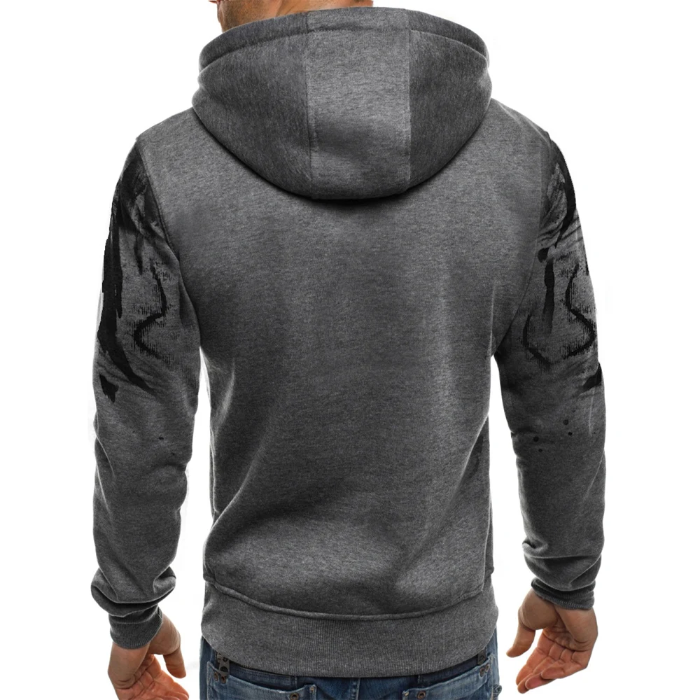 Men's Pullover Hoodie Gradient Print Sweatshirt Daily Fitness Sportswear Outdoor Casual Hoodies Oversize Sweatshirts Streetwear