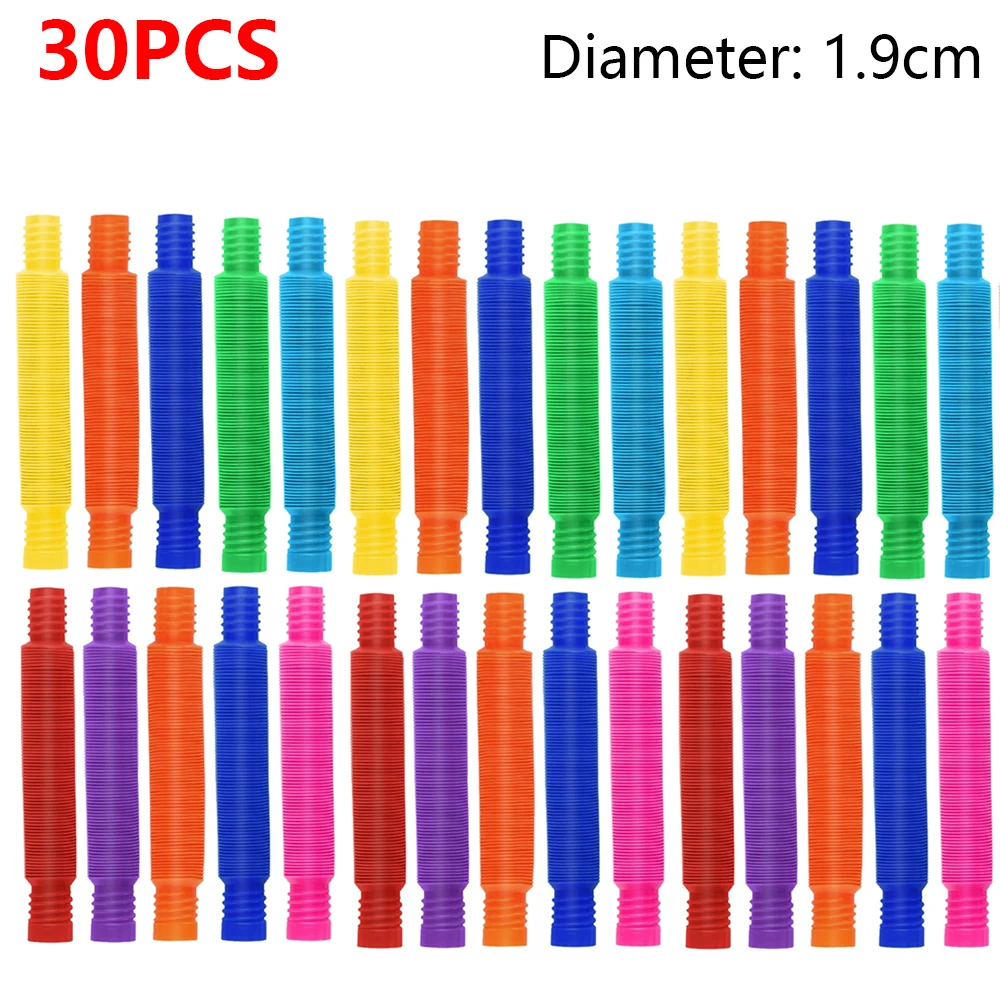 10-30PCS Bunte Teleskoprohren Zappeln Spielzeug Kunststoff Sensorische Pop Tubes Stress Relief Spielzeug Erwachsene Dekompression Kinder Spielzeug geschenke