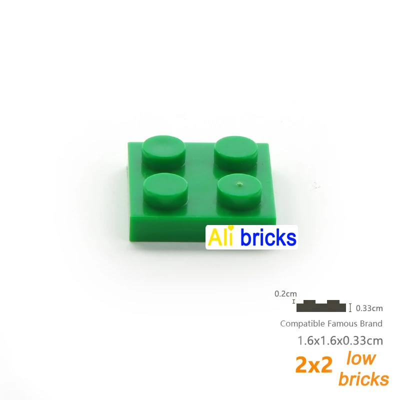 60pcs/lot Bulk Blocks Building Bricks Thin 2X2 Educational Assemblage Construction Toys for Children Size Compatible With 3022