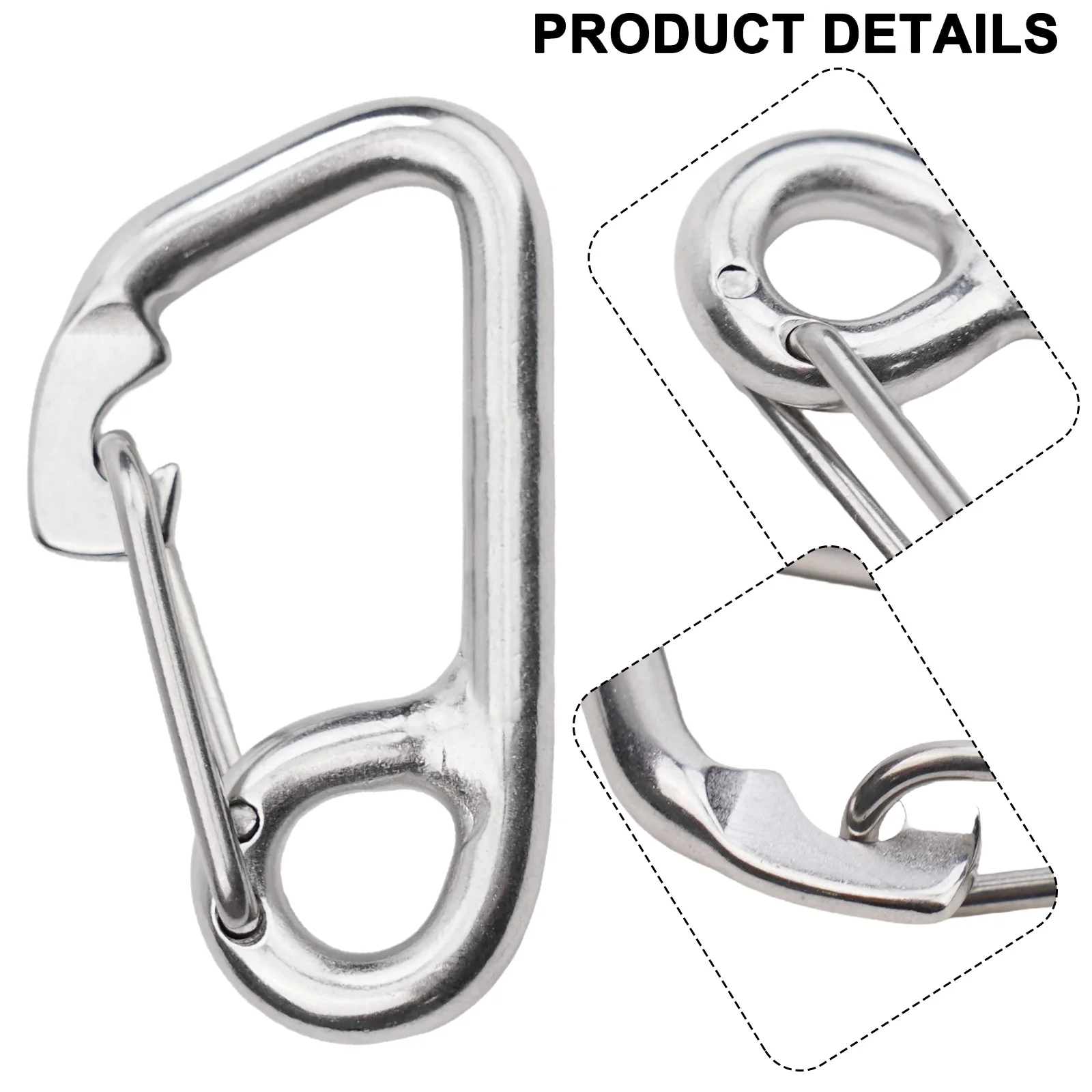 Carabiner Dving Hook Diving Buckle Safety Scuba Diving Simple Hook Equipment Kayak Boat 316 Stainless Steel Brand New