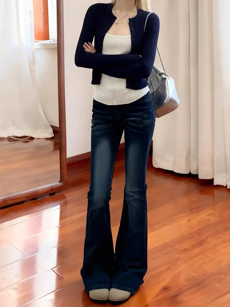 Bootcut Jeans Korean Women Design Handmade Standard Regular Tall Short Large Small Medium Petite Stone Clean Leisure Formal Vibe