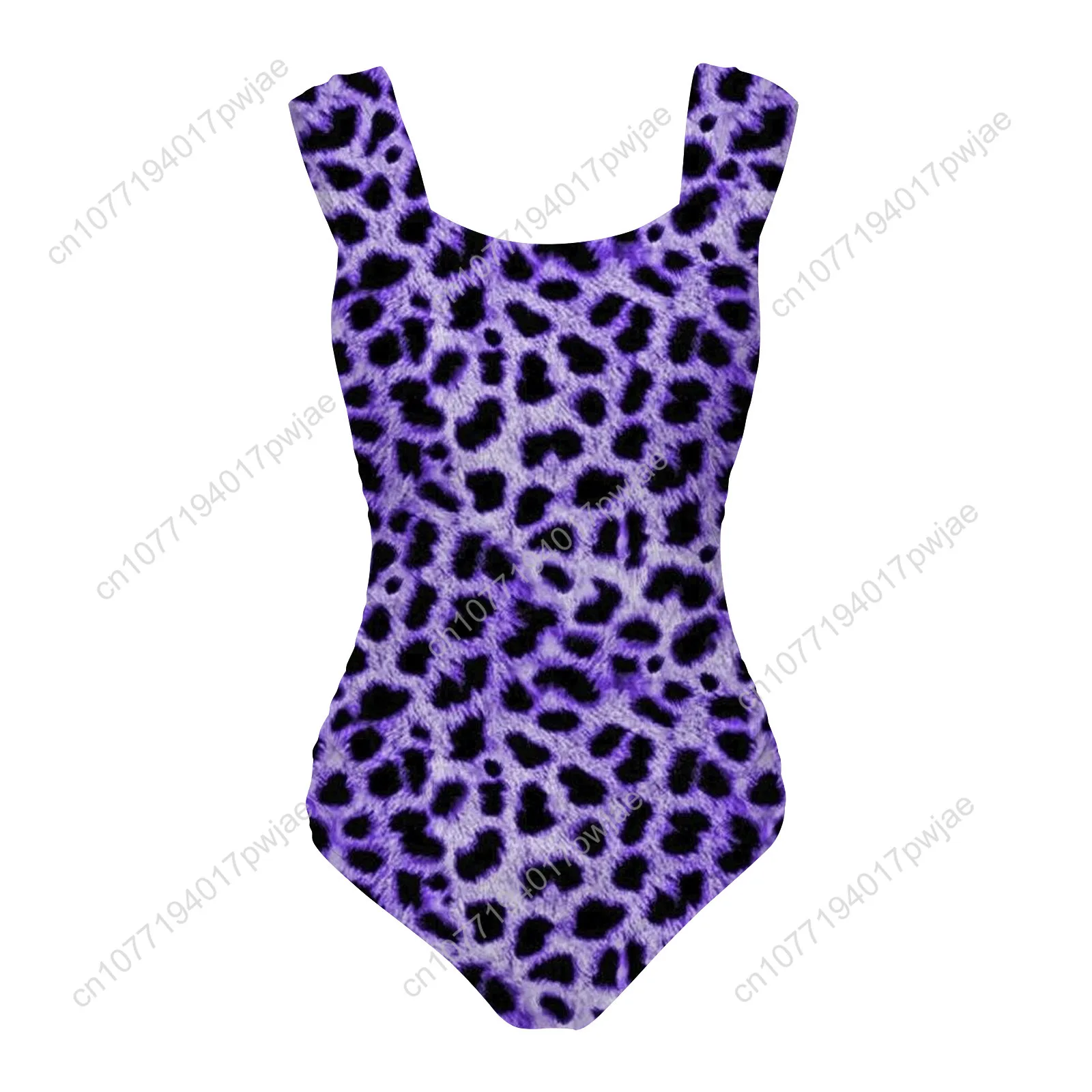Leopard Print Pattern One Piece Swimsuit Wide Strap Women Bathing Suits Swimwear Pool Beach Sexy Bikini Customize Beachwear