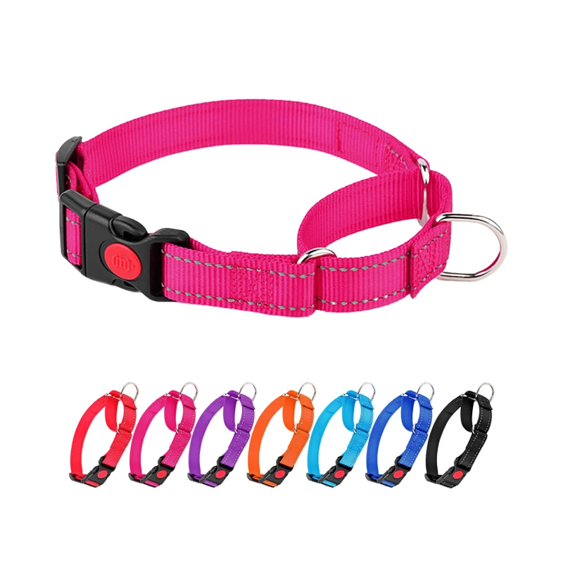 Factory Wholesale Multicolour Martingale Dog Collar Adjustable Nylon Buffer Pet Training Collar Cute cat collar Dog tie Dog bows