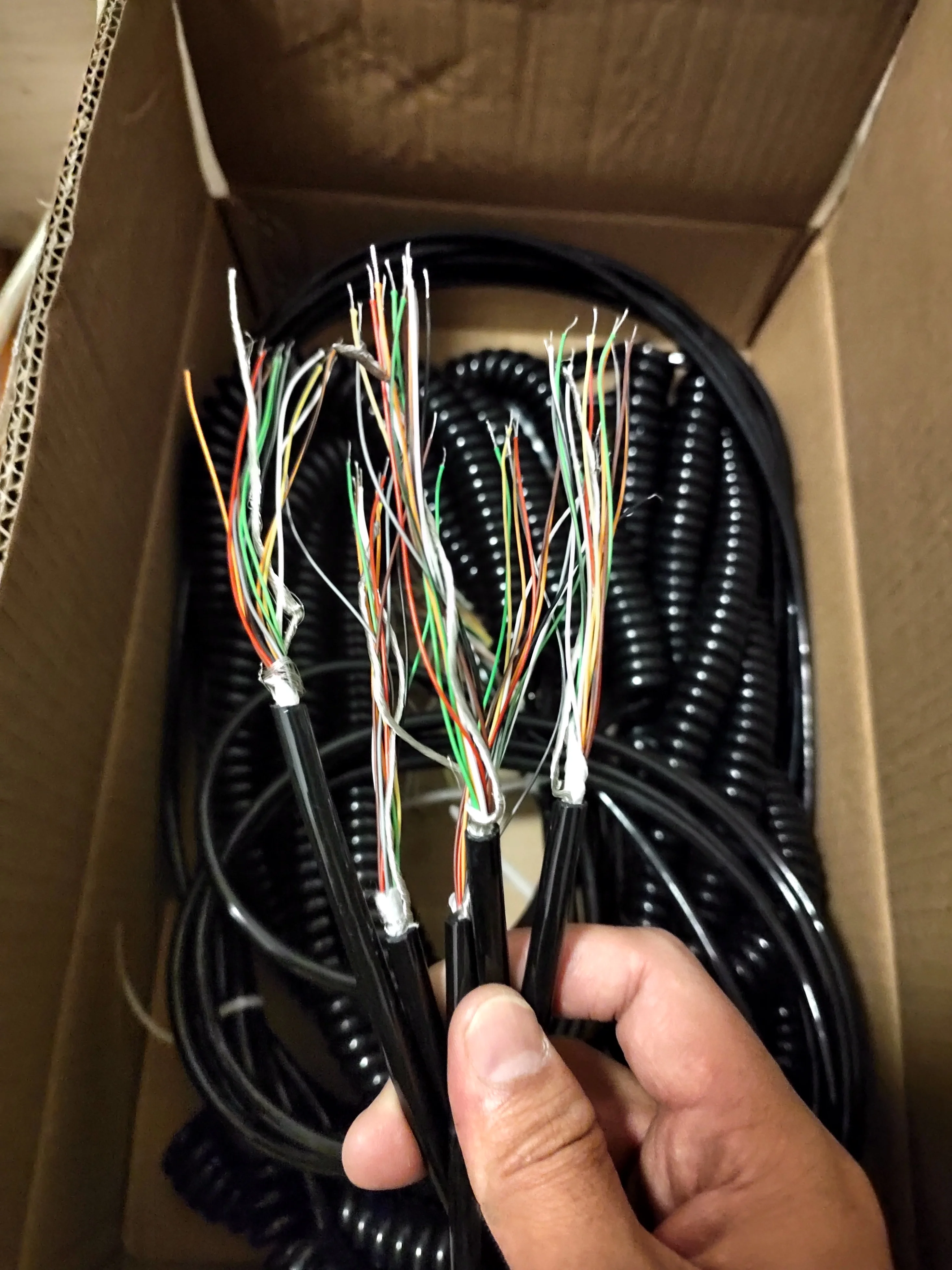 7 12 15 16 17 19 21 26 Cores Coiled Spring Spiral Shield Cable 4m 6m CNC Handwheel Manual Pulse Generator MPG Industrial Cable