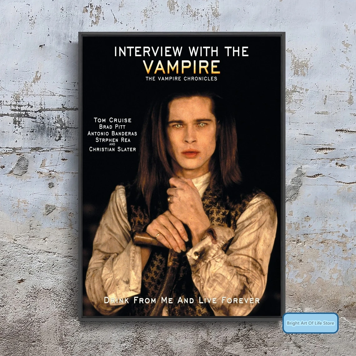 Interview with the Vampire (1994) Classic Movie Poster Cover Art Photo Print Apartment Home Decor Wall Painting (Unframed)