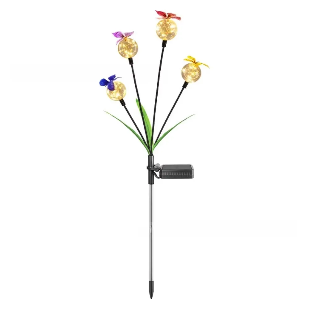 

6/8 Head Butterfly Bobble Swing Light Realistic Color Changing Butterfly Solar Garden Lights Waterproof Smart Sensor