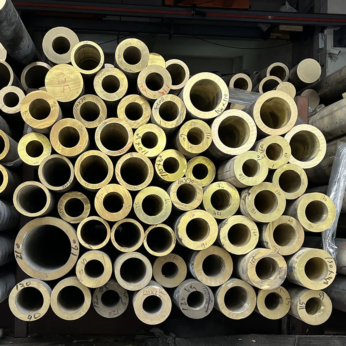 1Pcs Tin Bronze Tube Hollow Pipe Tin Brass Tube Sleeve OD 25/30/35/40/45/50/55/60/65/70/75mm