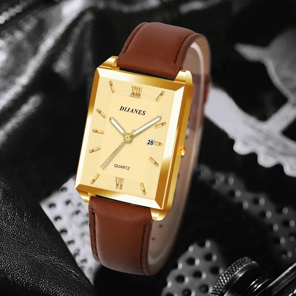 Luxury Watches Men Quartz Wristwatch Square Gold Man Business Clock Mens Watches Erkek Kol Saati Relojes De Pulsera De Cuarzo 시계