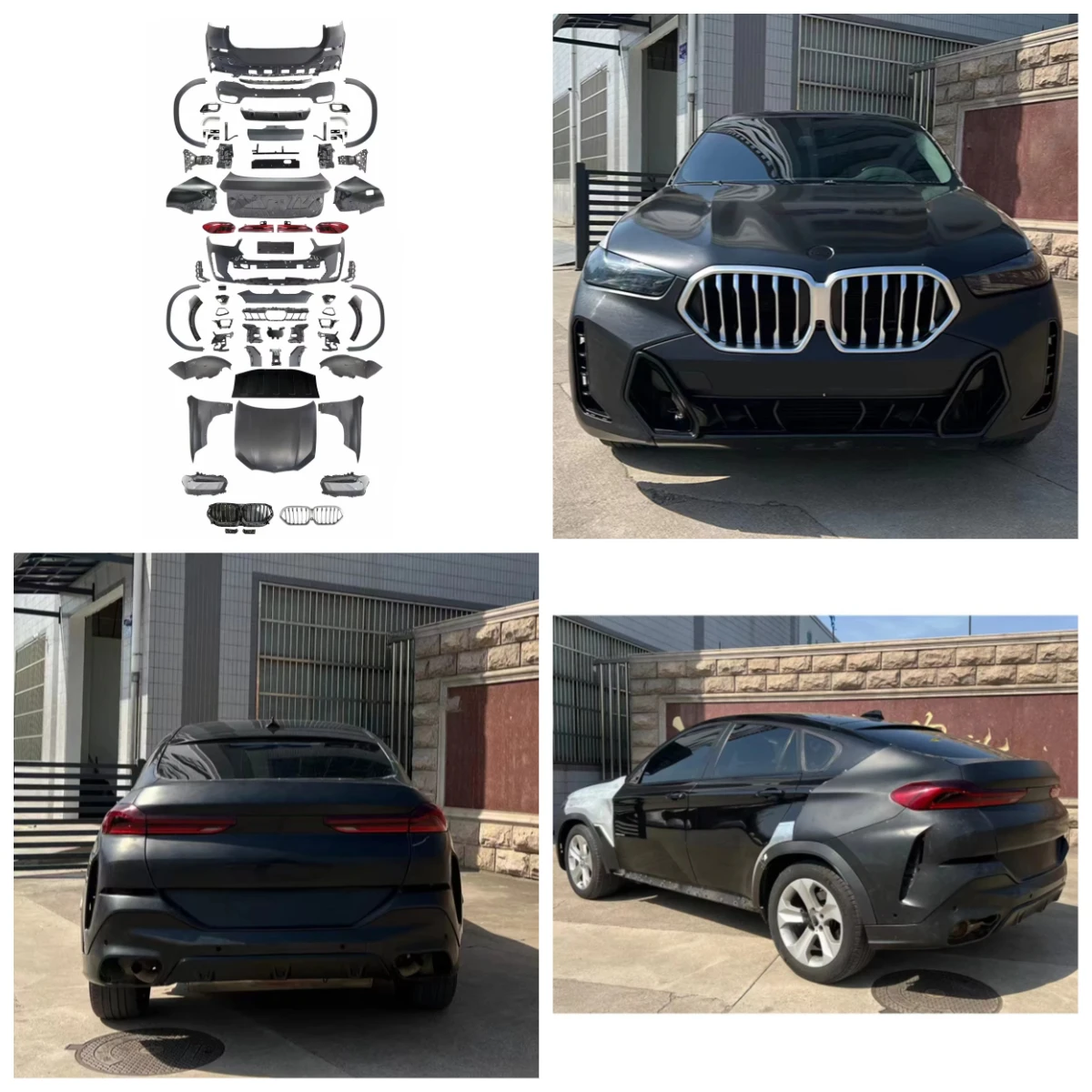 Conversion Bumpers Body Kit for BMW X6 E71 2007-2014 Old to New X6 G06 2024 Upgrade Kit.