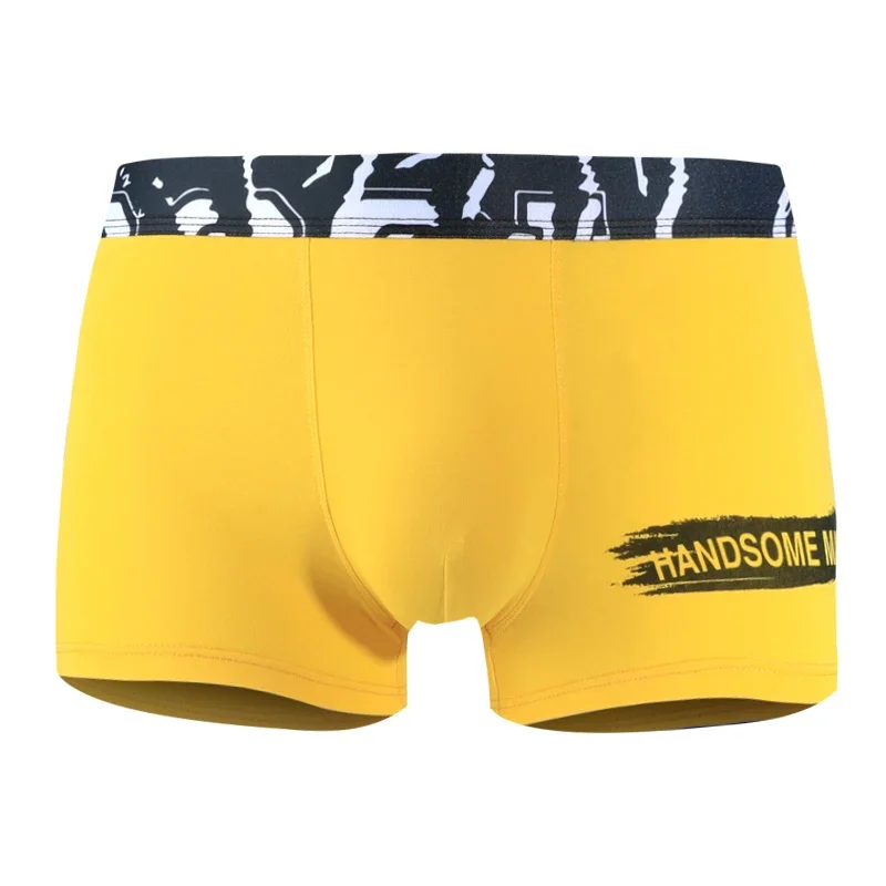 1pc Men's summer cotton underwear men's comfortable breathable boxers Young men's mid-waist printed four-corner bottoms summer