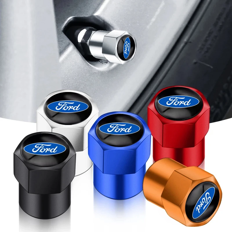 4PCS Metal Wheel Tire Valve Caps Stem Case For Ford Fiesta EcoSport ESCORT focus 1 focus 3 focus 2 Car Styling