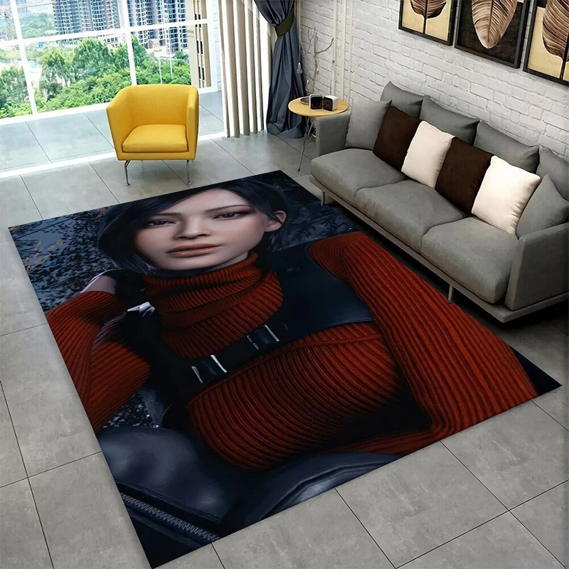 3D R-Resident Evil Leon Game Cartoon Carpet Rug for Bedroom Living Room Sofa Playroom Doormat Home Decor,Kid Area Rug Non-slip