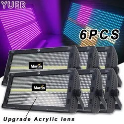 6PCS Martin Atomic LED RGB 8 Zones + 8 White 280W Strobe Light Horse Racing Washing Effect Dj Disco Home Party Stage Lighting