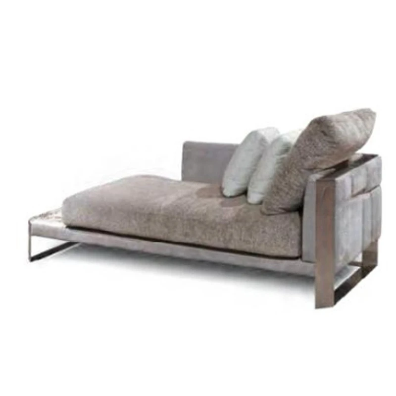 

Leather light luxury Italian sofa, modern minimalist sofa at the end of the bedroom bed