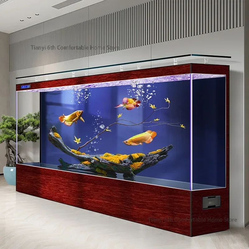 Luxury Super Large Appreciate Fish Tanks Modern Living Room Ecological Box Aquarium Decoration Smart Pet Products すいそう FYFT