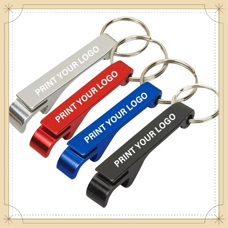 Customized Mini Portable Pocket Metal Bar Tools Bottle Opener Aluminum Key Ring Keychain Beer Bottle Opener