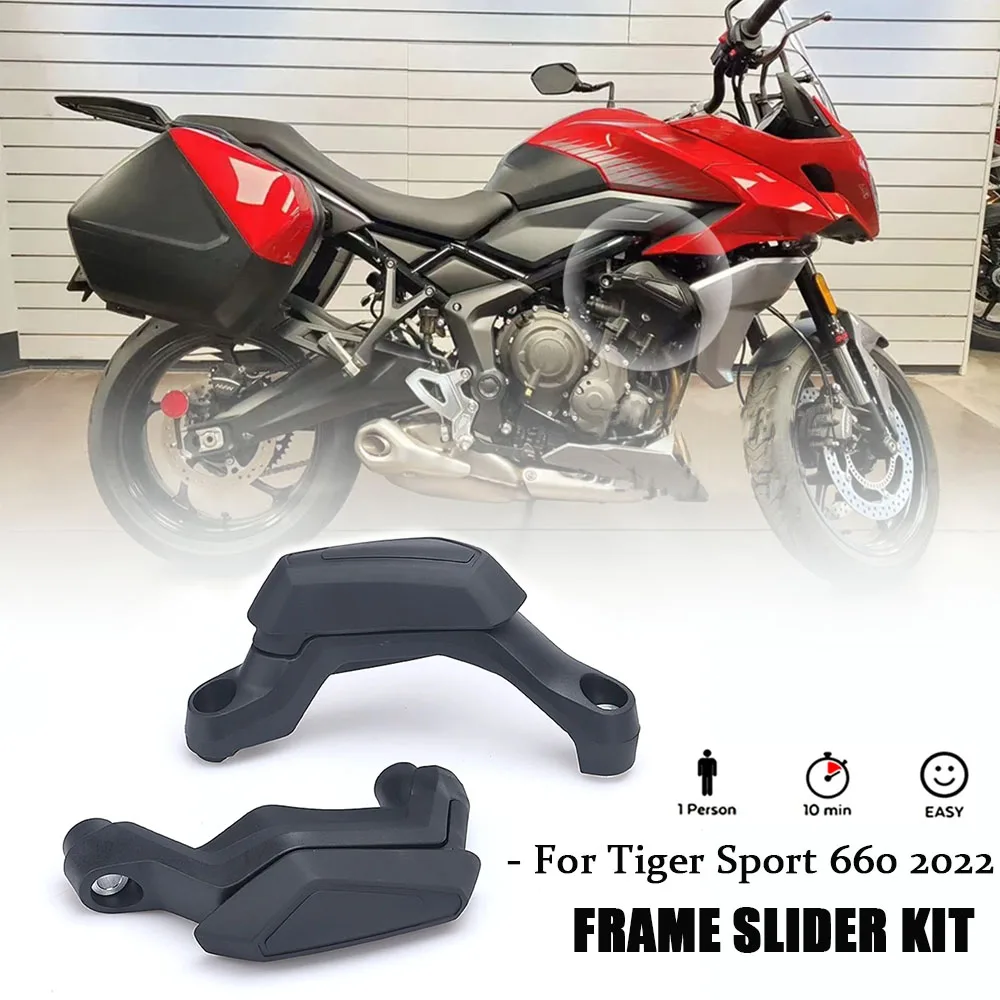 

New For Tiger Sport 660 2022 Motorcycle Black Engine Guard Anti Crash Frame Slider Fall Protection Falling Crash Protector Cover
