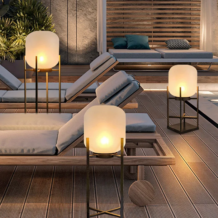 Baja tahan karat, lampu lantai, luar ruangan, taman, halaman, vila, dekorasi