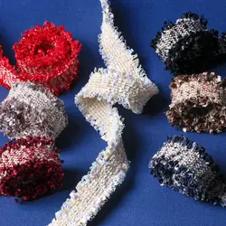 45Yards Winter Tweed Embroidery Ribbon Webbing Golden Tassel Fringe Trim for DIY Garment Sewing Accessories Vintage