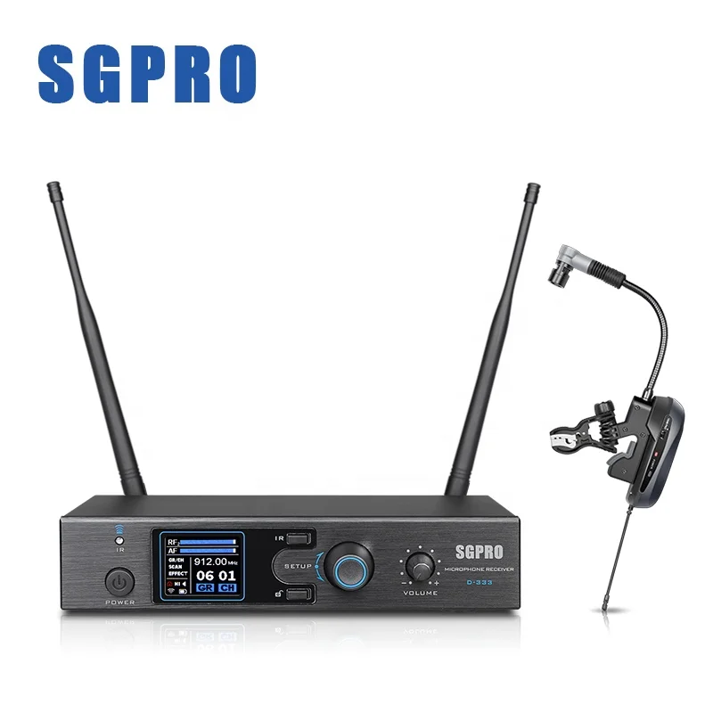 Echo function SGPRO d333 uhf instrument saxophone wireless microphone