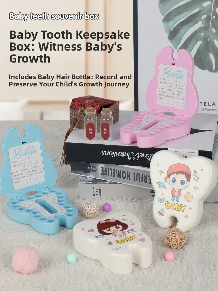 

Memorial Tooth Box for Boys Baby Hair Preservation Storage Box for Children's Changing Teeth Keepsake Box for Girls And Boys