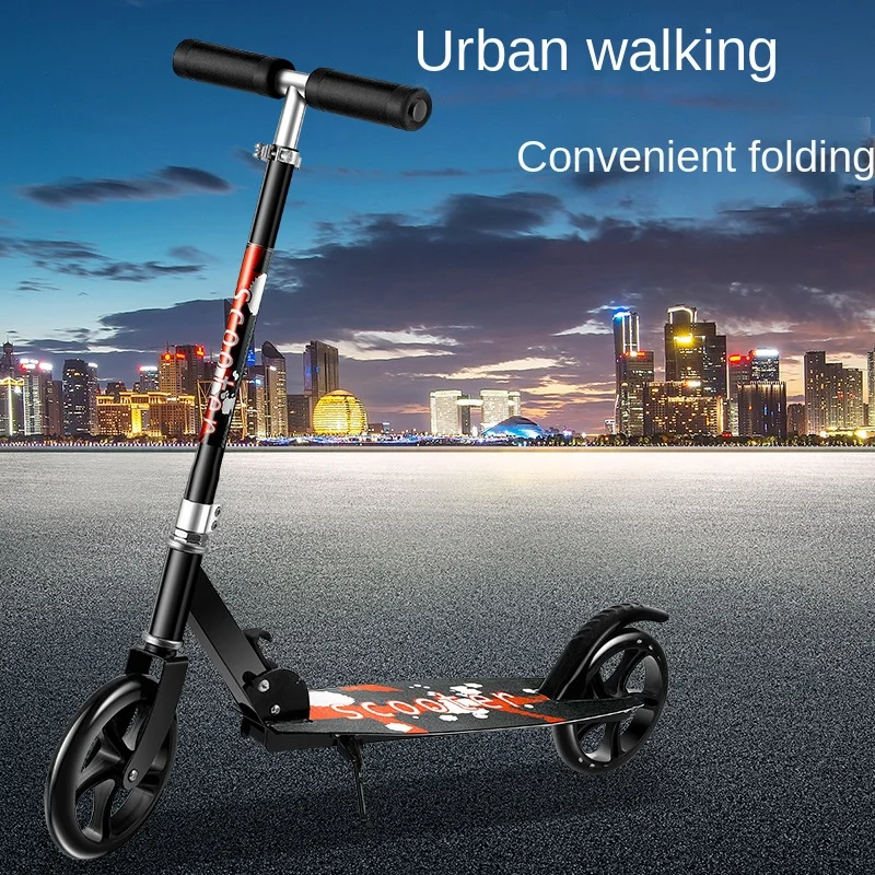 Non-Electric Adult Scooter Kick Scooter One-Click Folding Lifting Two-Wheeler City Foot Scooters