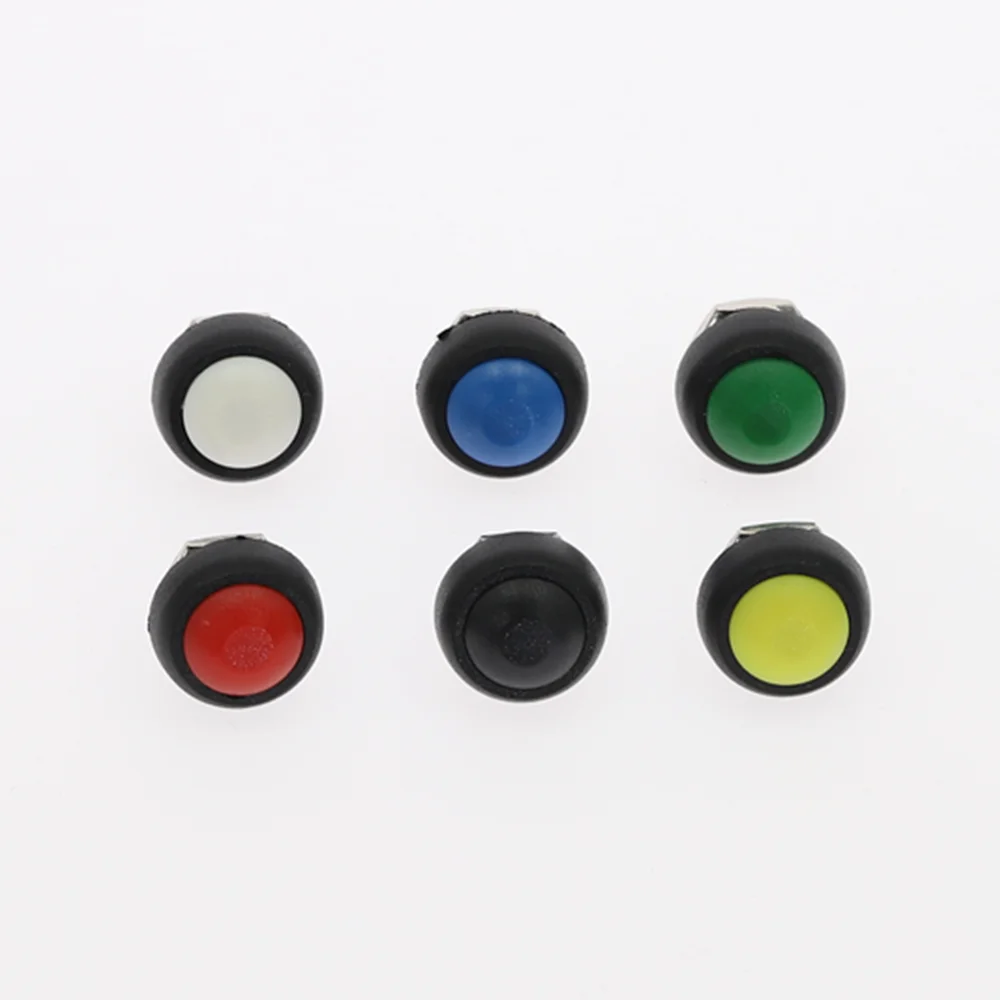 50/100Pcs 12mm 3A/125V 1A/250V Waterproof Momentary Push button Switch OFF-(ON) Self Return 6Color