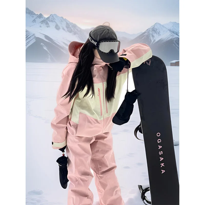 2025 водонепроницаемый термокомплект лыжного костюма для сноуборда для мужчин и женщин, ветрозащитный дышащий комплект большого размера для занятий спортом на открытом воздухе
