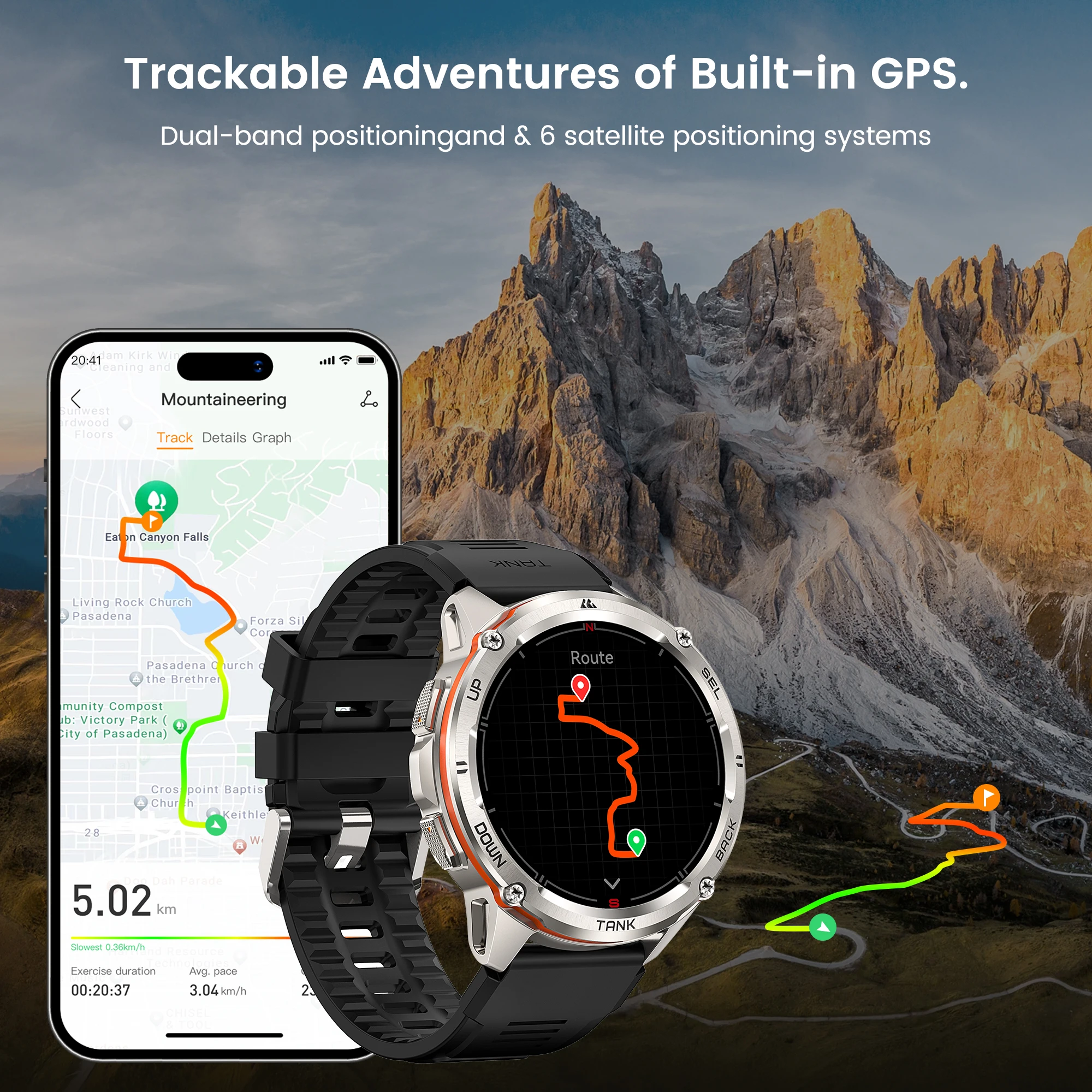 2024 Original AMAZTIM TANK T3 Ultra GPS Smartwatch For Men Women Waterproof Smartwatches Bluetooth Sport Digital Fitness Watch