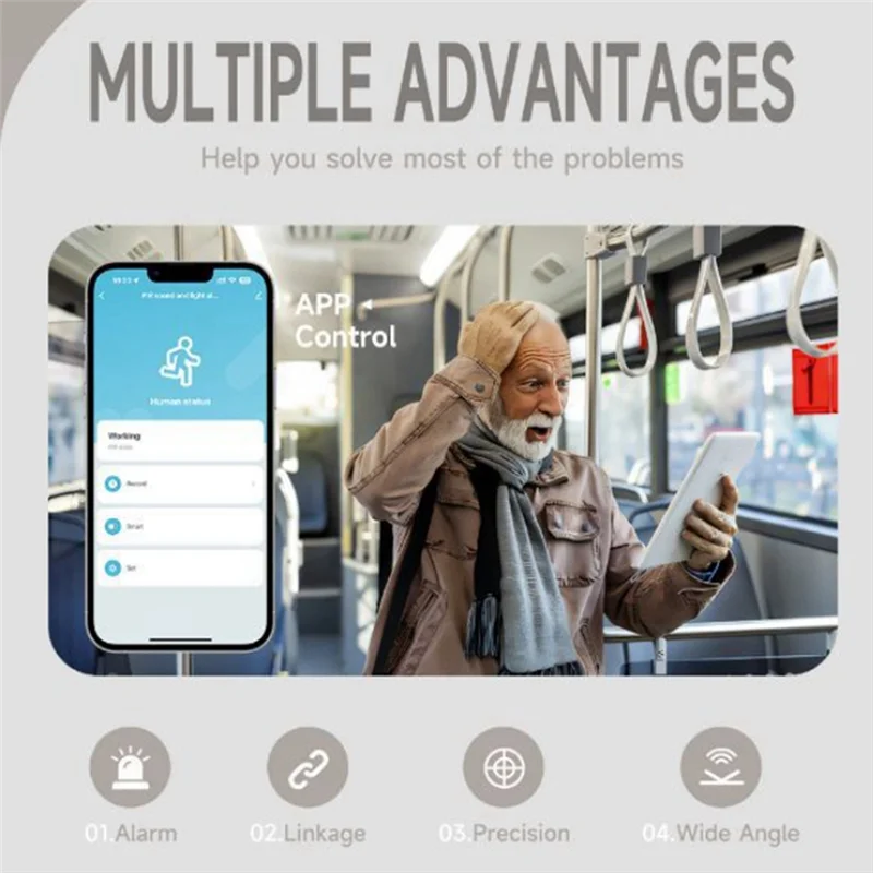 

APPLIA-Tuya умный датчик движения человека Wi-Fi с длительным питанием PIR звуковая световая сигнализация для защиты свечения, дистанционное управление