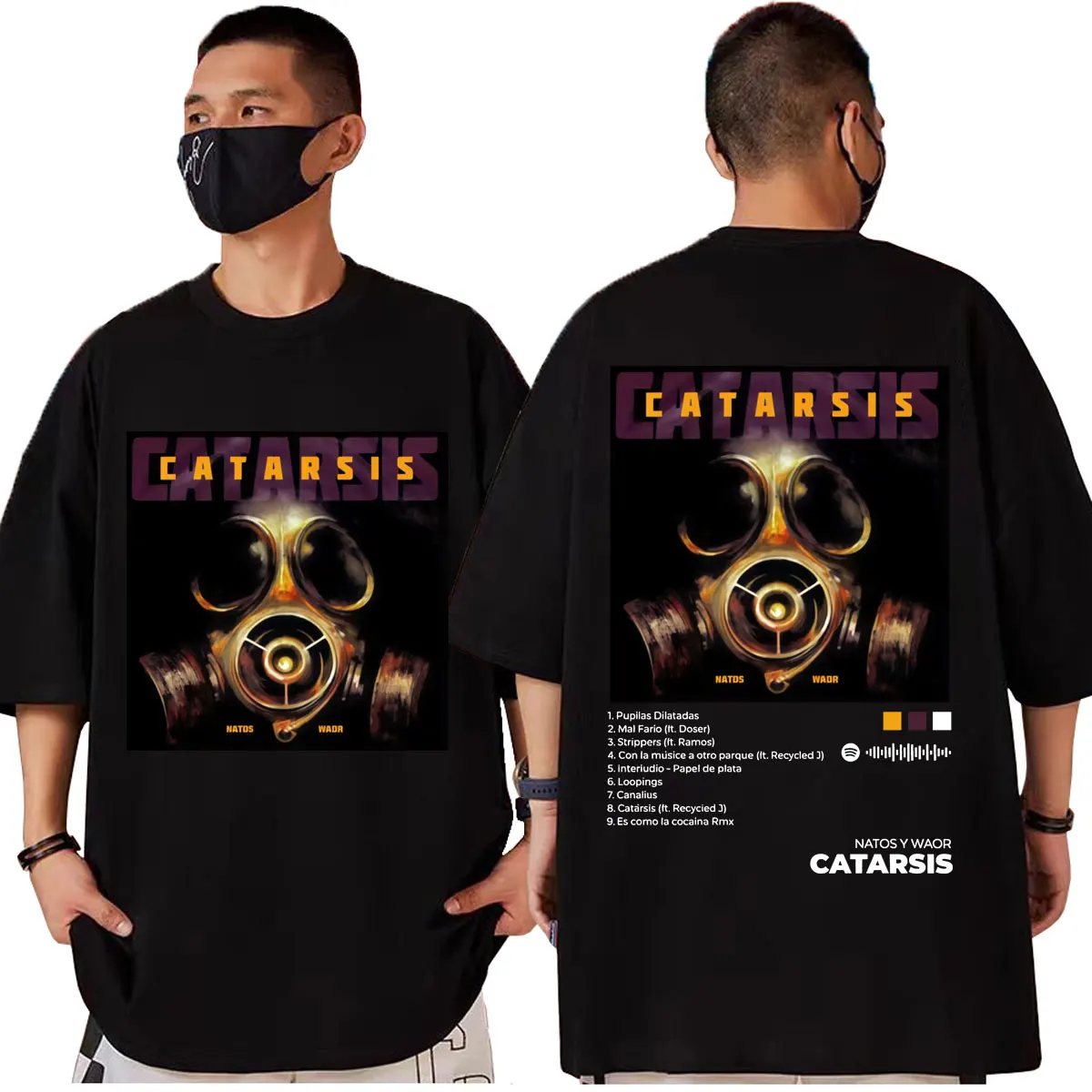 

Rapper Natos Y Waor Catarsis Album Merch T-shirt Fashion Hip Hop Vintage Short Sleeve T Shirt Men Women Casual Cotton T-shirts